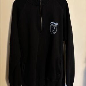 Cows Ice Cream PEI Black Half Zip-Up Men's Sweater
